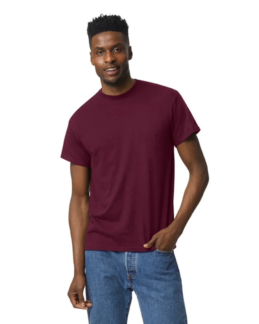 Maroon Round Neck Tee