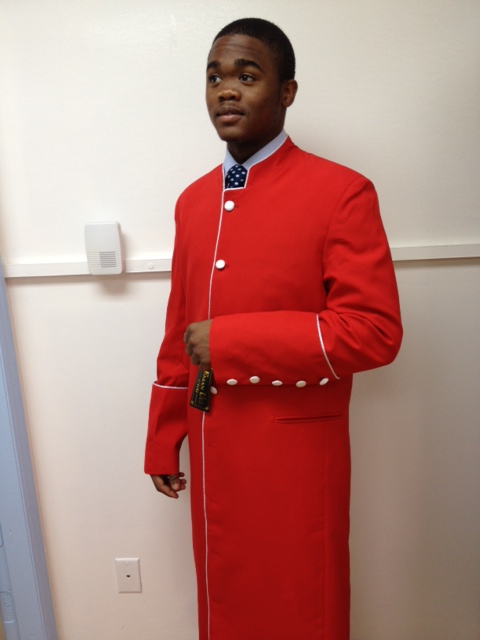 Red Robe/ White Piping 