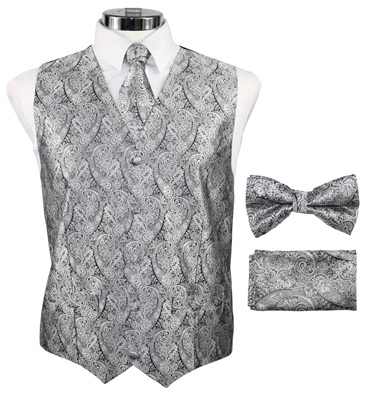Silver Paisely Vest