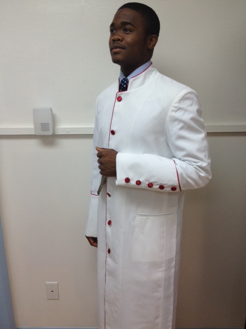 White Robe/ Red Piping