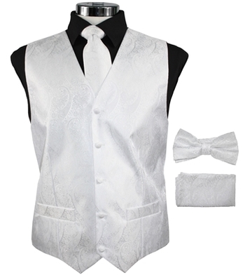 White Paisely Vest