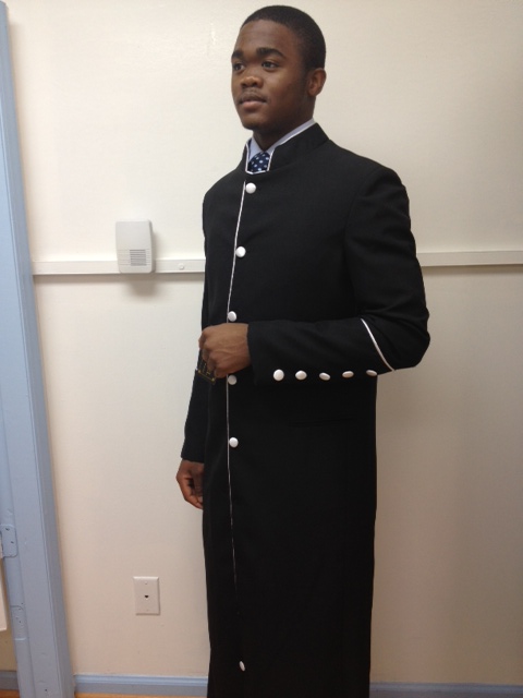 Black Robe/ White Piping